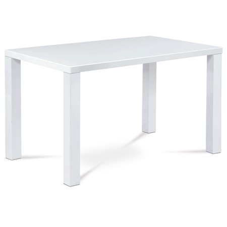 Jídelní stůl BÍLÝ LESK 135 x 80 cm - AKCE - 20%